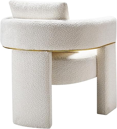 Miniatura 6 de Yoglad Sillón de lectura Accent, cómodo tapizado de tela de cordero con 1 almohada, para espacios pequeños, sala de estar, dormitorio, sofá