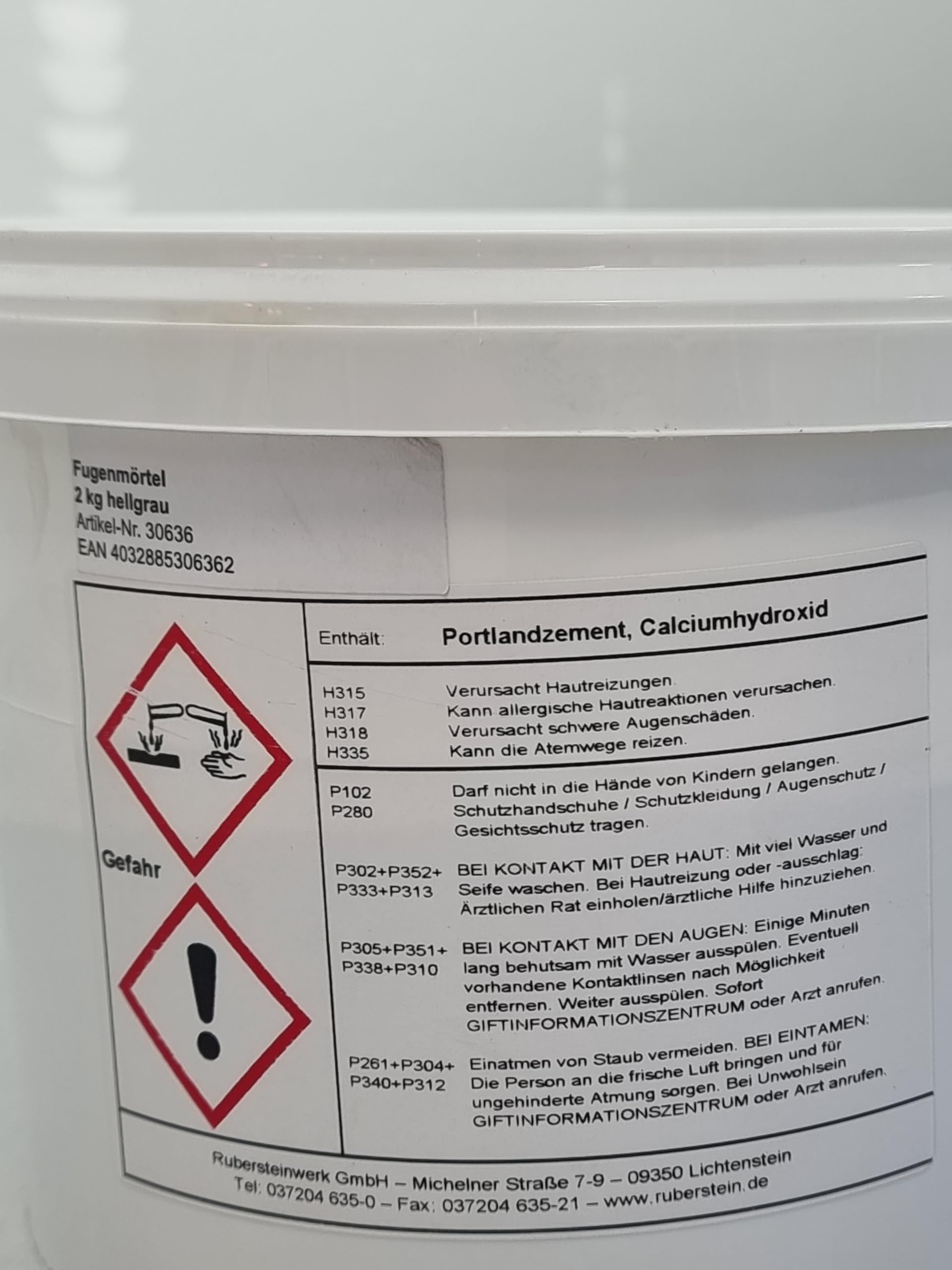 Ruberstein Fugen- und Rissspachtel, Mörtel für Riss, 2kg gebrauchsfertig im Eimer