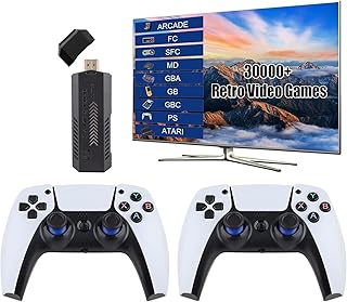 Retro Game Stick Game Console - 20+ Emulators, 64G Built-in 30000+ Nostalgia Stick Games Video Games, 2.4G Wireless Controllers Ideal Gift for Children and Adults…