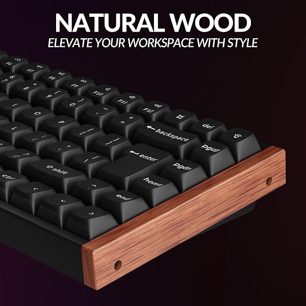 Keychron K2 HE Wireless Custom Mechanical Keyboard - Hall Effect Magnetic Switch, Rapid Trigger, 2.4G/Bluetooth 5.2/USB-C, QMK/VIA, Aluminium & Wood, RGB Backlit(Mac/Windows/Linux), UK Layout - 3