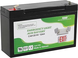 Casil CA6120 6V 12Ah Emergency Light Battery Exit Sign Lithonia Compatible