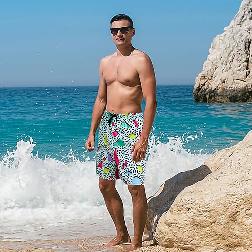 Miniatura 4 de ATAMET Pantalones cortos de los años 80 para hombre, pantalones cortos de natación de los años 90, pantalones cortos de fiesta de verano de los años