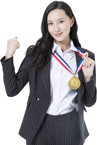 Miniatura 6 de Medallas de oro de 24 piezas, medallas ganadoras de premios de oro para deportes, competiciones, fiestas, abejas de ortografía, estilo olímpico, 2