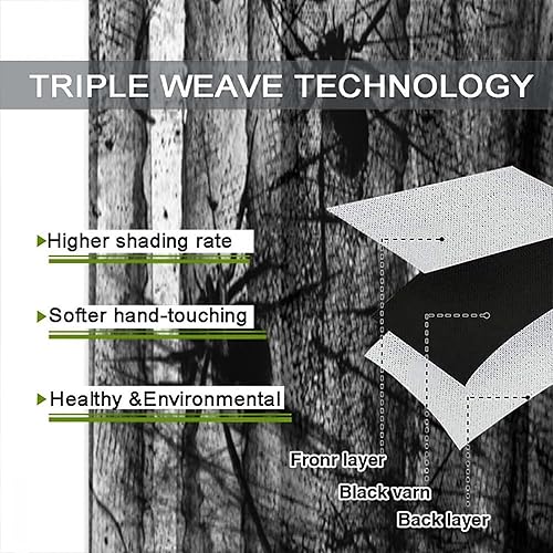 Miniatura 7 de Cortinas de bosque espeluznante, arañas góticas de bosque con niebla, árboles muertos, telarañas de telarañas de Halloween, estilo de fiesta de