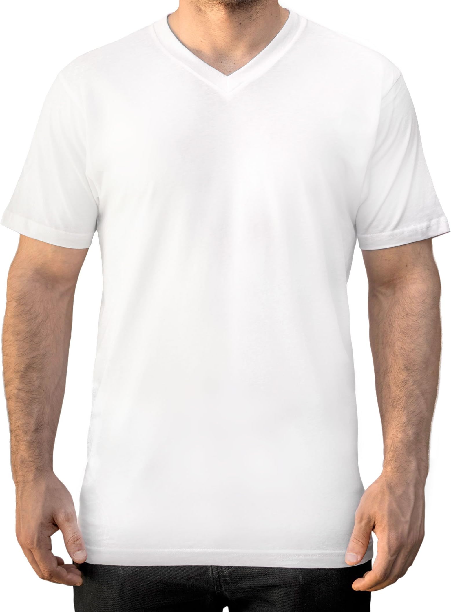 Plyn Apparel V Neck T Shirts for Men Short Sleeve 100% Cotton Black White S-XL