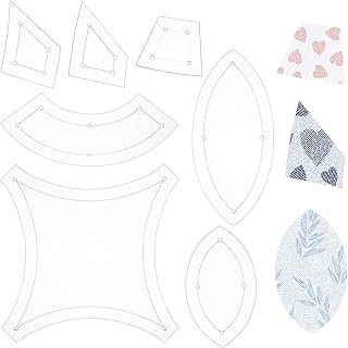 BENECREAT 7 Shapes Double Wedding Ring Acrylic Quilting Template, Transparent Acrylic Quilting Templates Rulers 2.5mm Thick for Woodworking, Quilting Sewing Needlework Craft