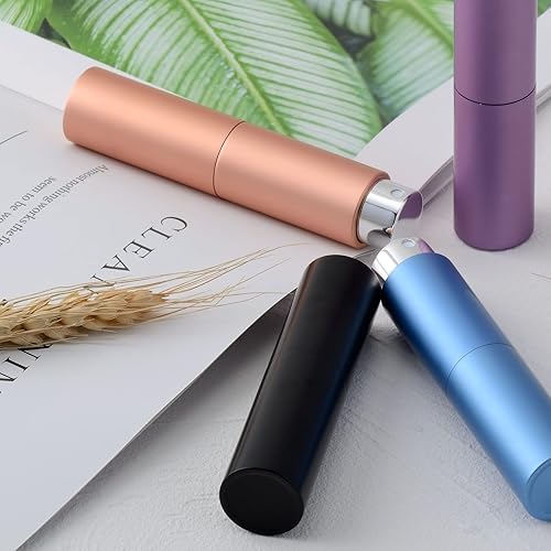 Miniatura 6 de Lil Ray Atomizador de perfume portátil de 0.3fl oz, mini botella de spray vacía recargable para bolsillo de viaje, pulverizador líquido de colonia,