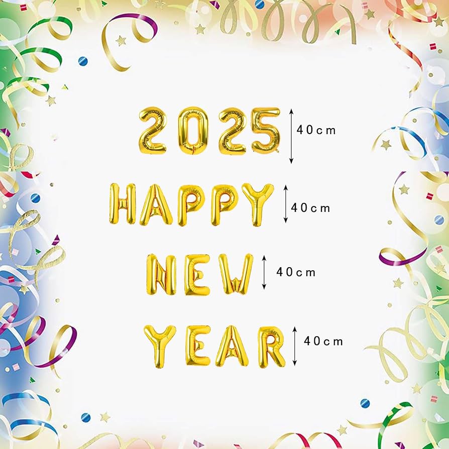 Happy New Year ナンバーバルーン新年 楽天市場】2025 新年会 飾り付け HAPPY NEW YEAR 数字 バルーン