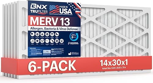 Miniatura 210 de BNX TruFilter - Filtro de aire 14 x 25 x 1 MERV 8, electrostático plisado para defensa contra polvo y mascotas, para aire acondicionado, HVAC