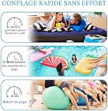 HOSPAOP Pompe à air électrique 2 en 1 Pompe électrique portable avec 3 buses d'air pour matelas gonflable, canapé, piscine, bateau gonflable, bouée, 220 V - 240 V/12 V - 4