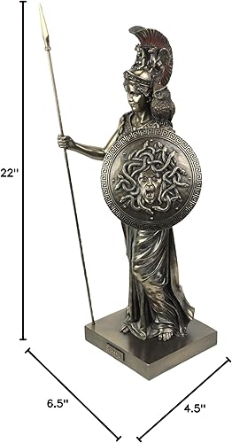 Miniatura 6 de Veronese Design Escultura griega de Atenea de la diosa griega de 21 1/8 pulgadas de alto, estatua de resina de bronce fundido en frío, decoración