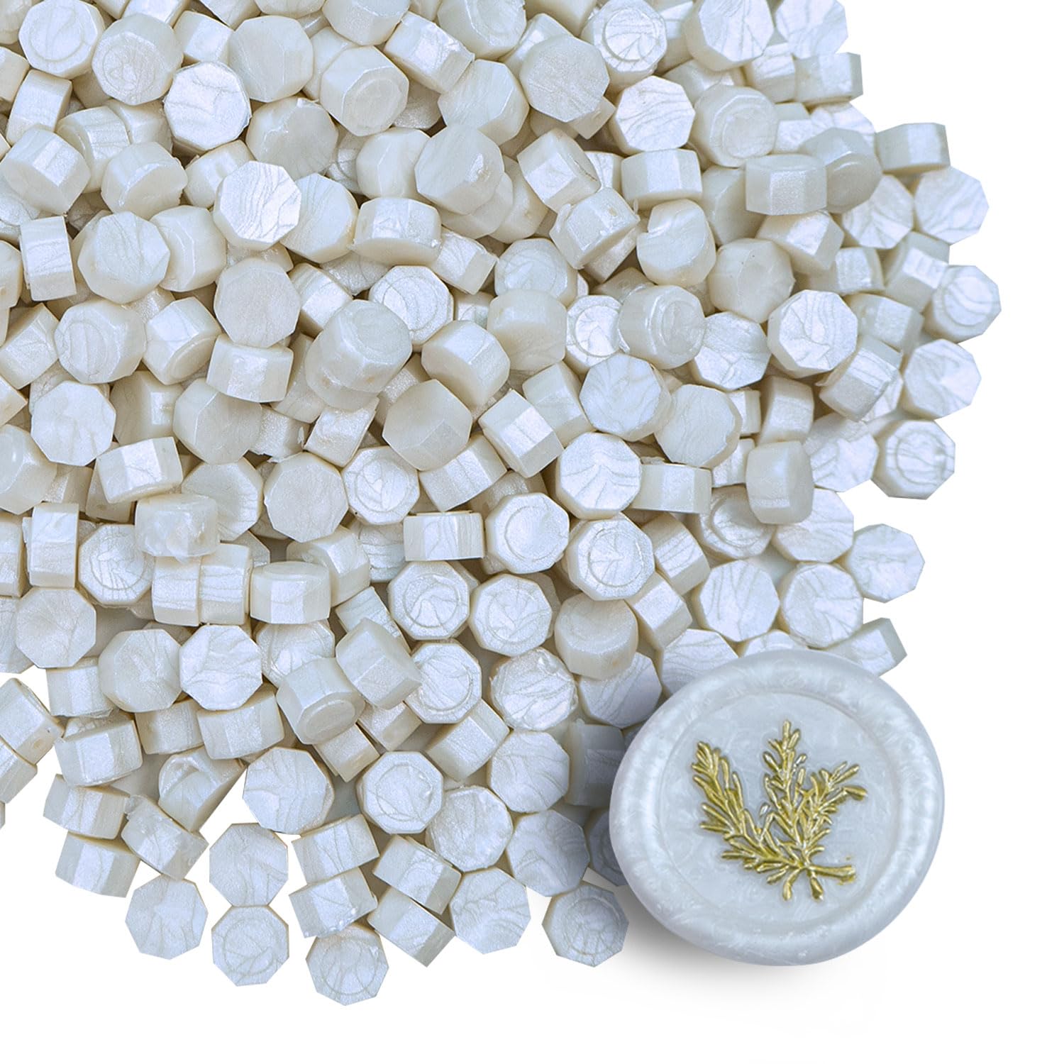 Tomgenrine Premium Wax Seal Beads - 520 Pearl White Sealing Pellets for Letters Greeting Cards, Wine Bottles & Crafts