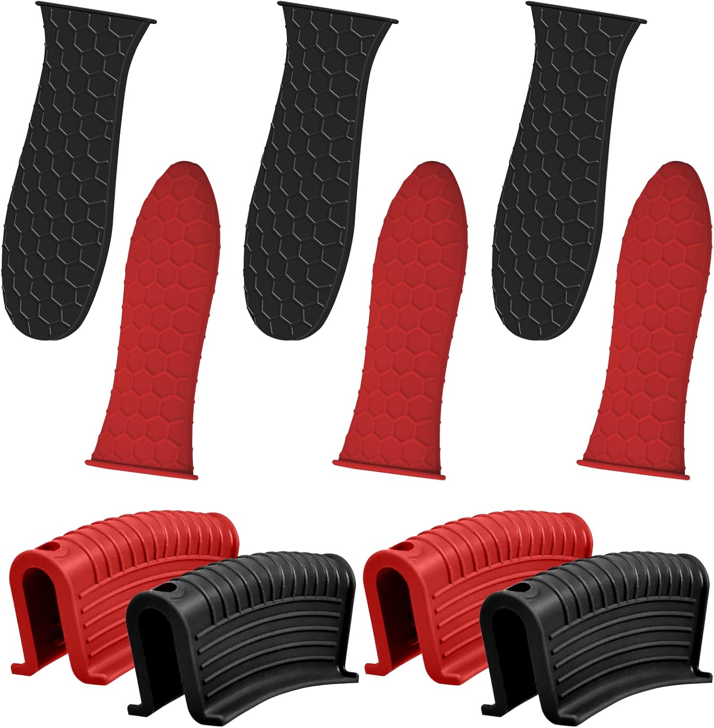 10 Pack Silicone Hot Handle Holder, NonSlip Silicone Pot Holder Sleeve, Cast Iron