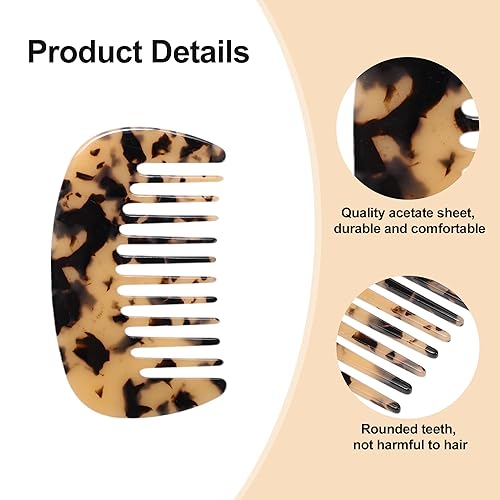 Miniatura 115 de VOCOSTE Mini peine para el cabello de dientes anchos, peine antiestático de tamaño de bolsillo para cabello grueso y rizado, cuidado del cabello