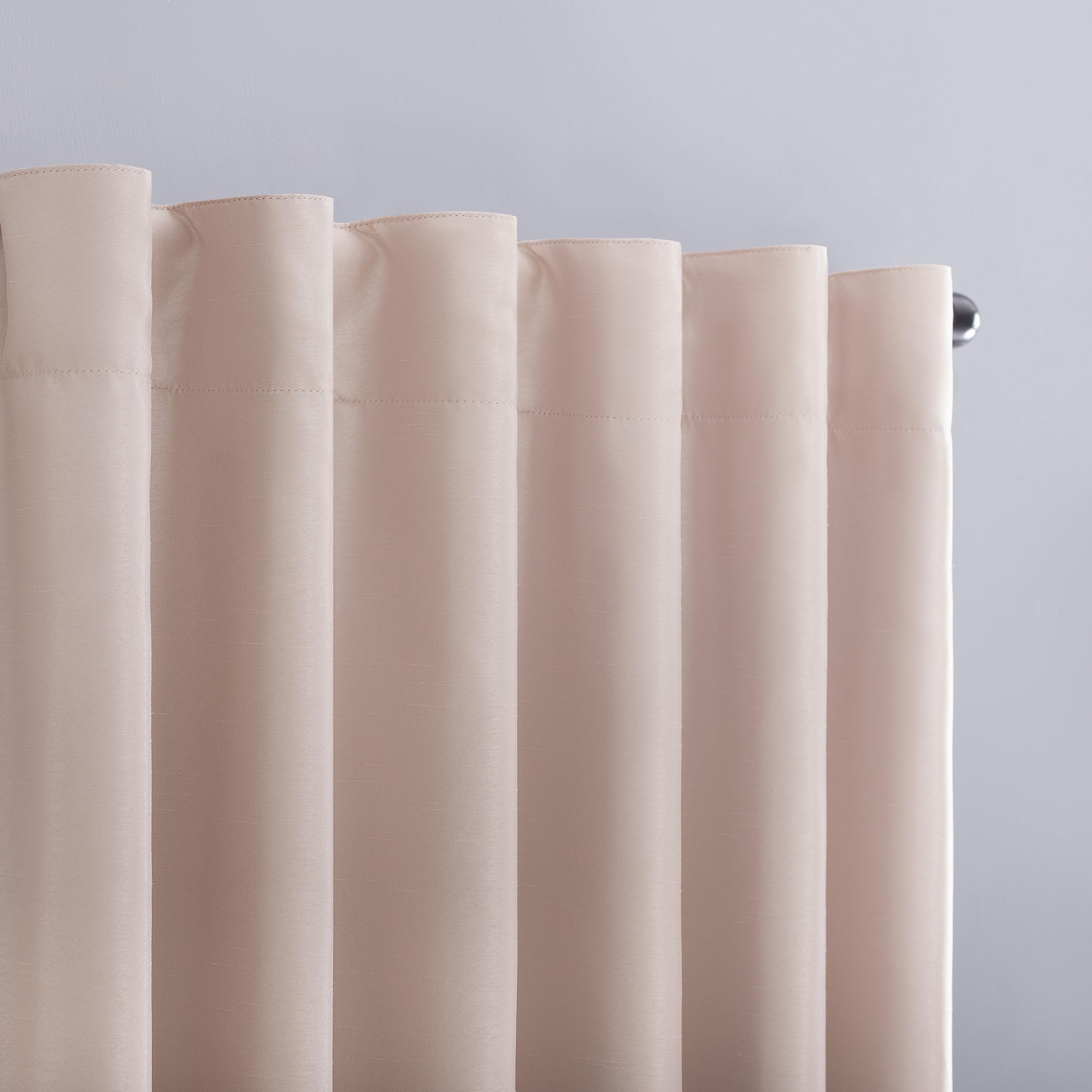 Sun Zero Greyson Panneau de Rideau Thermique en Soie synthétique Dupioni avec Pattes arrière, 127 x 213,4 cm, Rose pâle