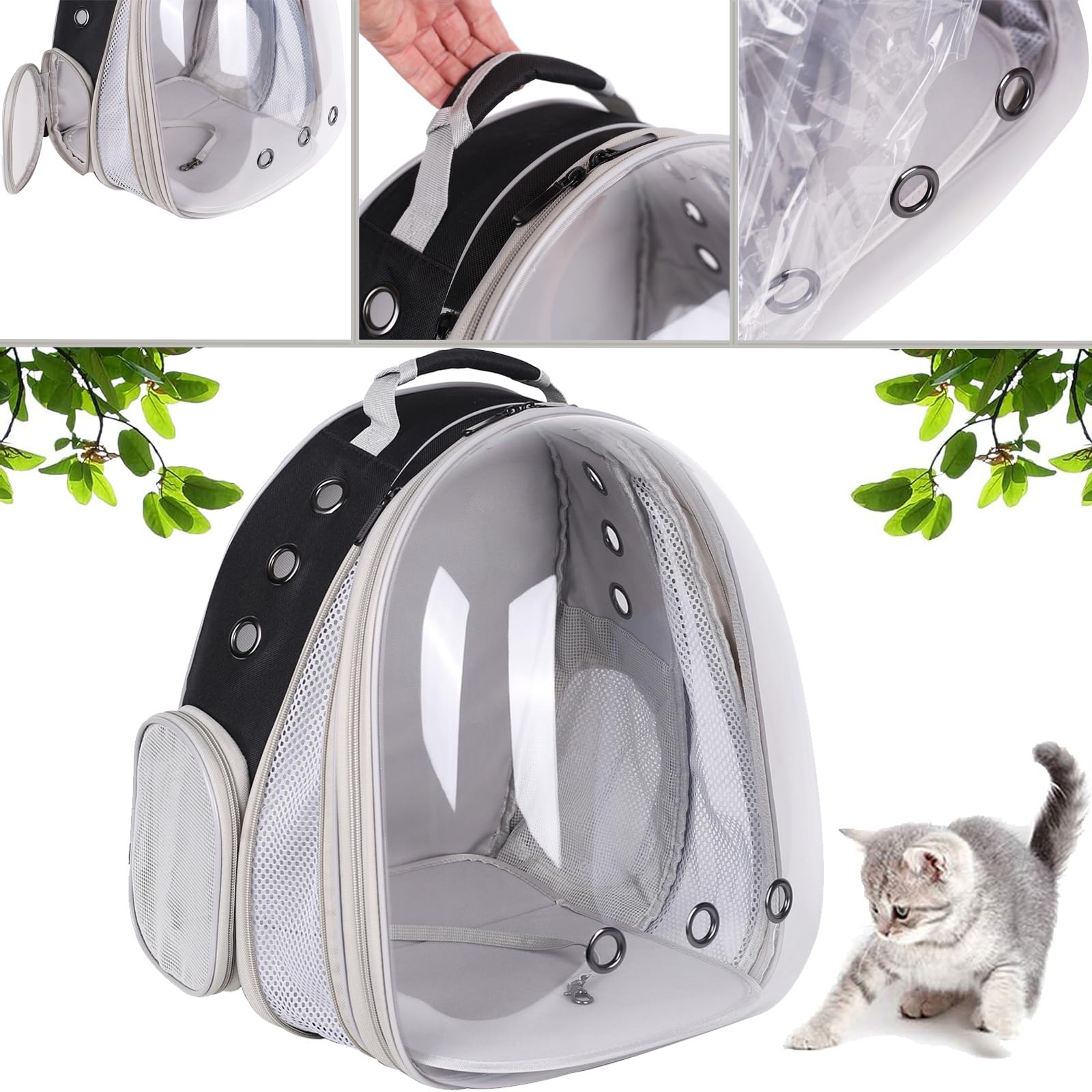 Snapklik.com : Front Expandable Large Cat Backpack Carrier, Fit Up To ...
