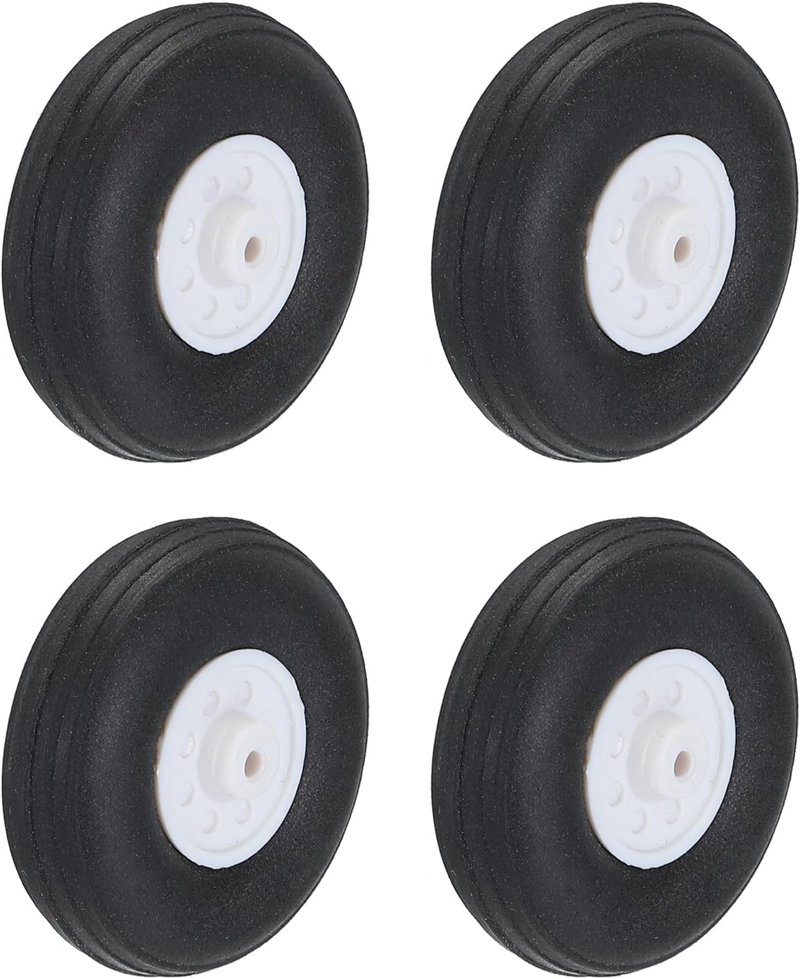 MECCANIXITY RC Airplane Wheels 1.26" OD RC Airplane,Aircraft PU Sponge Wheels,Tire Tail Wheel RC Aircraft Foam Wheel Replacement for DIY RC Model Plane Aircraft Pack of 4