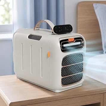 Climatiseur Mobile 4700 BTU, Climatiseur de Camping   Double Tuyau avec 4 Modes Cool, Dry, Fan, and Sleep, 3 Vitesses, Minuterie et T l commande pour Tente, Van et Caravane