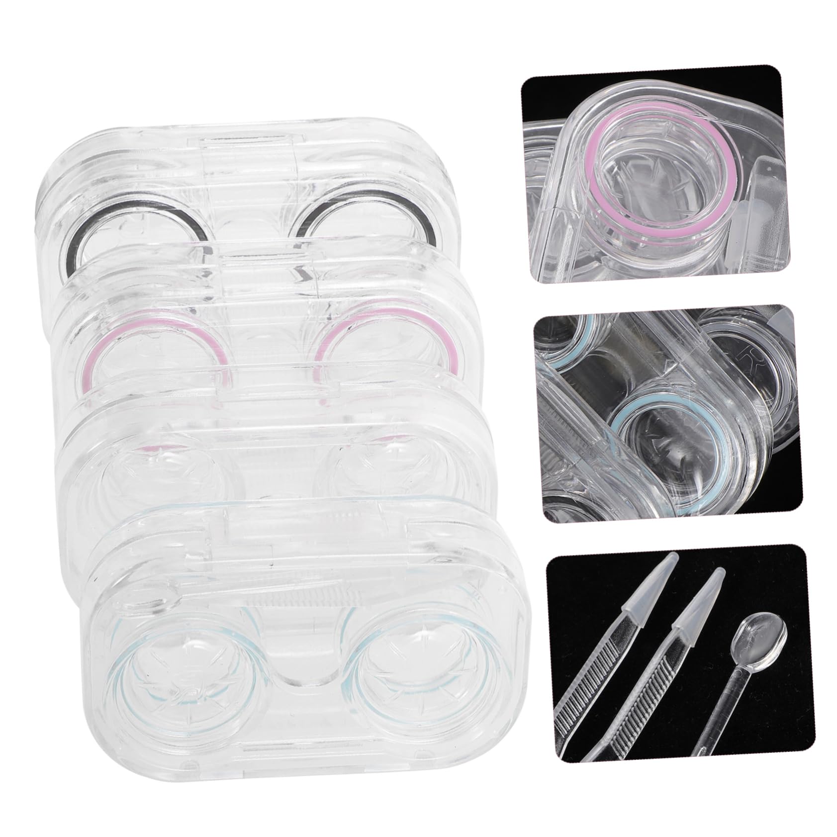 CALLARON 4 Set Custodia Per Lenti A Contatto Astuccio Organizzatore Di Lenti Custodia Per Occhiali P.s 4 Pezzi * 4