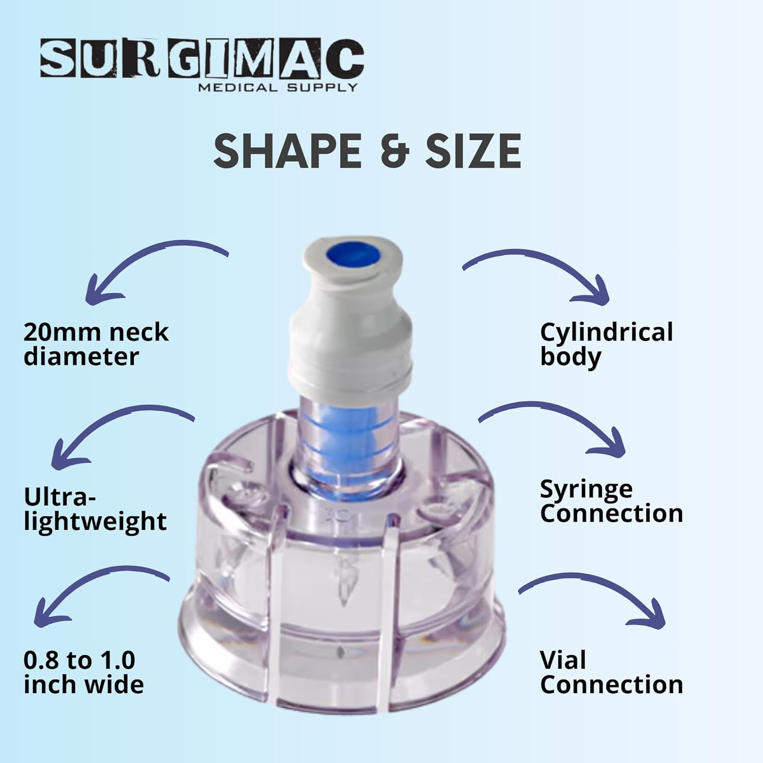 Vial Access Device, Sterile, Single-Use, Compatible with Standard Vials, 1-Pack