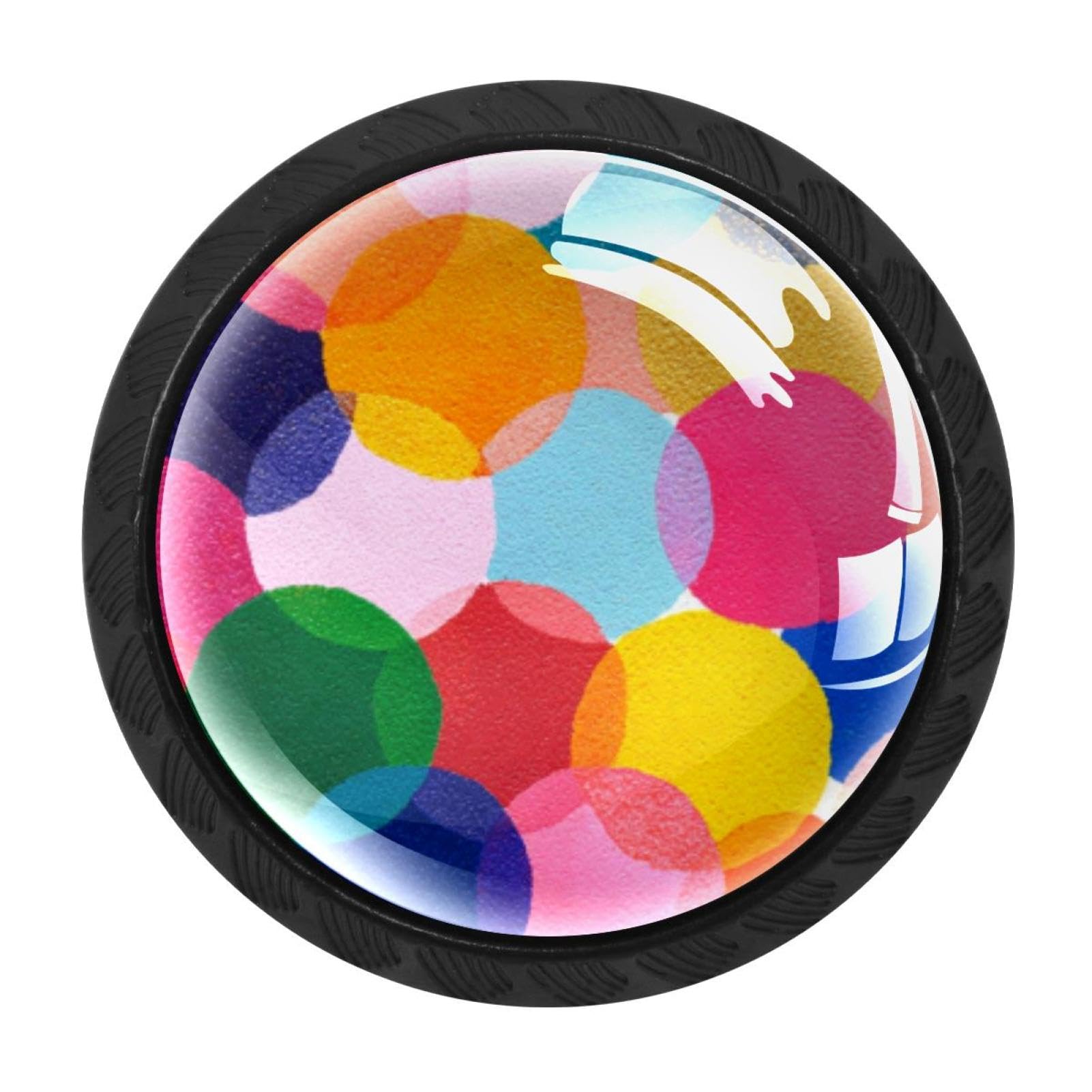 Chenzzzz Multicolored 09 4 Pack Fun Colorful Spots (1) Dresser Drawer Cabinet Knobs Round Crystal Glass Knobs Pulls Handles For Kitchen Wardrobe Cupboard Door Hardware
