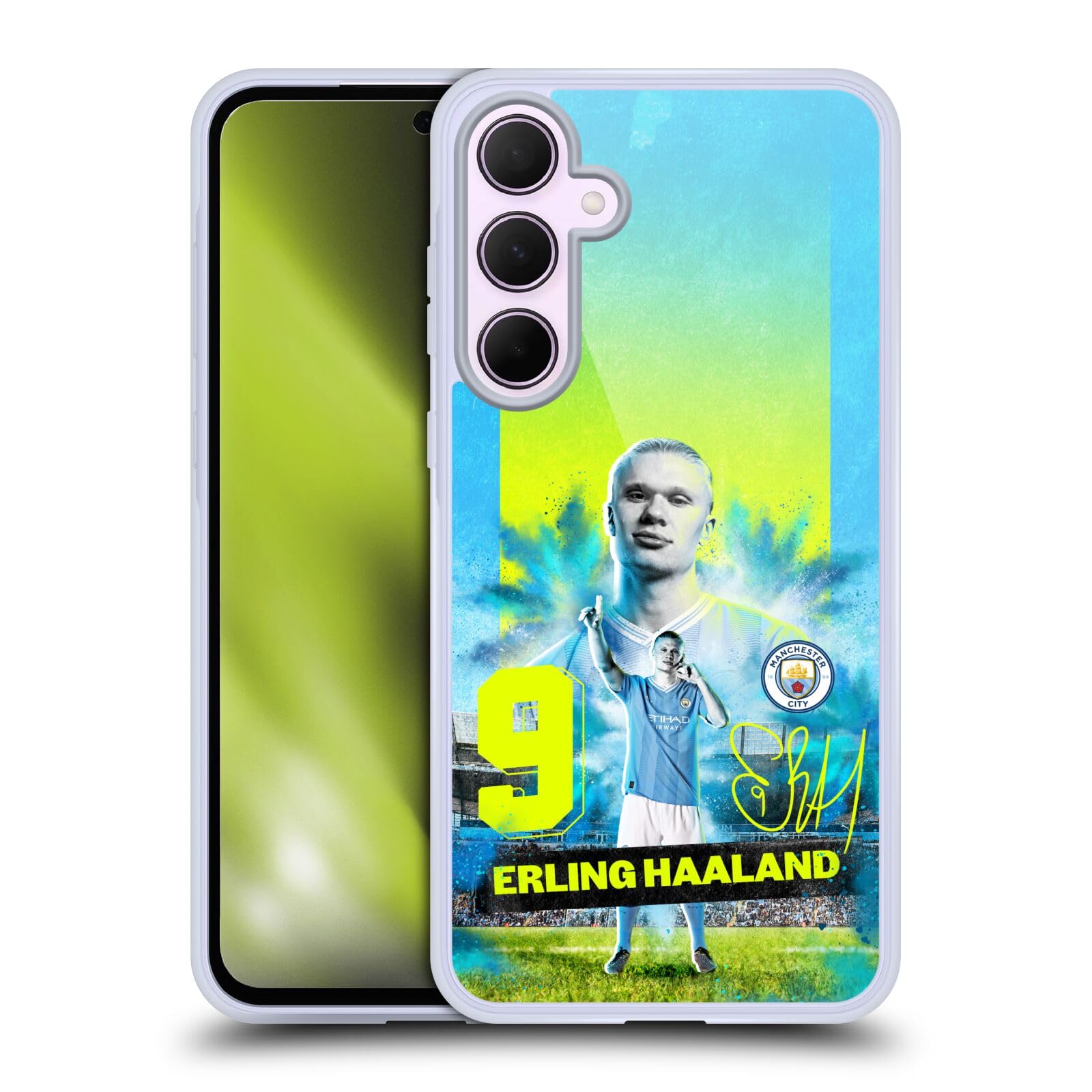 Head Case Designs Officially Licensed Manchester City Man City FC Erling Haaland 2023/24 First Team Gel Case [Military Grade Protection] Compatible With Samsung Galaxy A35 5G
