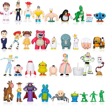 Action Figures Mini Toys Set, 1.2-2 inches Tall with Woody, Buzz and Jessie,Toy Anime Figurines Characters36 Pack