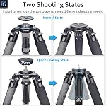INNOREL NT404C Carbon Fibre Tripod Professional Birdwatching Caméra de service lourd 66lb/30kg Max Charger 40mm Max Tube Diamètre Bowl Tripod Birdwatching caméra Stand avec 75mm Adaptateur de bol universel