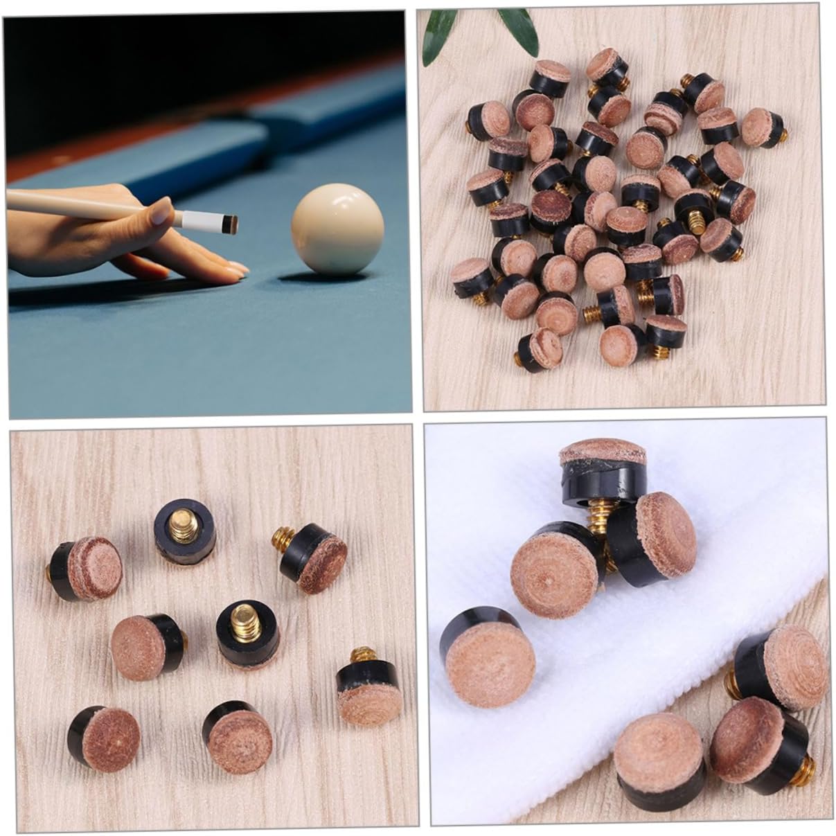 VICASKY 25pcs Pool Cue Tips Screw Tip Replacement Kit for Billiard Cue Easy Install Professional Snooker Rod Accessories