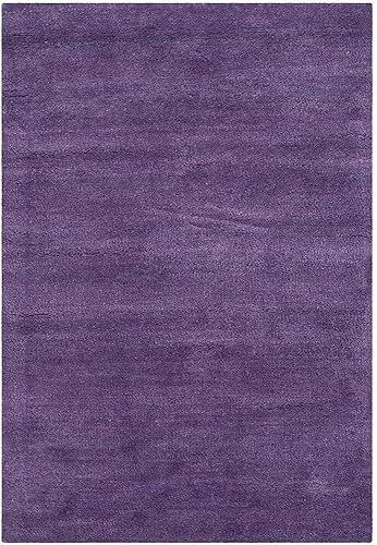 SAFAVIEH Himalaya Collection - Alfombra de área de 8 x 10 pies, color morado, lana hecha a mano, ideal para zonas de alto tráfico en sala de estar,