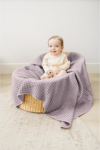 Miniatura 2 de Konssy Manta de Bebé Waffle - Manta de Arrullo Suave y Acogedora para Guardería, Manta Ligera para Niños Pequeños para Niños y Niñas, Ideal para