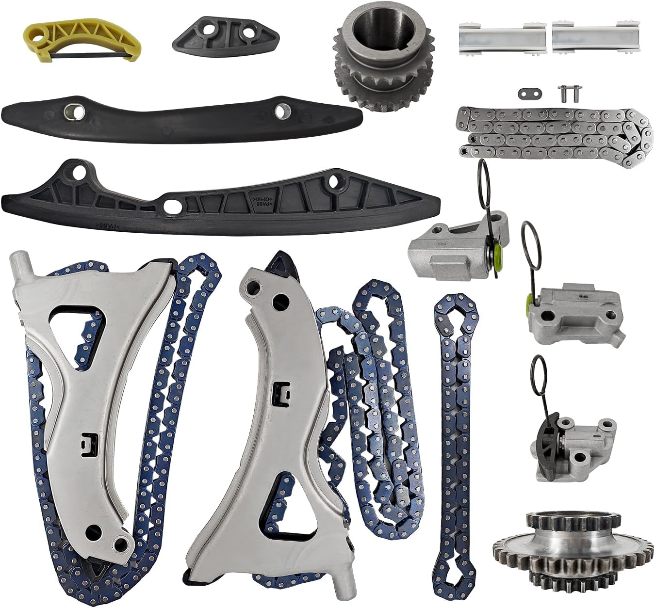 M278 Timing Chain Kit & Camshaft Compatible Adjuster Sprocket Compatible with Mercedes ML550 S550 SL550 CLS500 E500 GL500 GLE500 GLS500 ML500 and Other Models 4.7L V8 Turbo 2010-2019 A0009935576