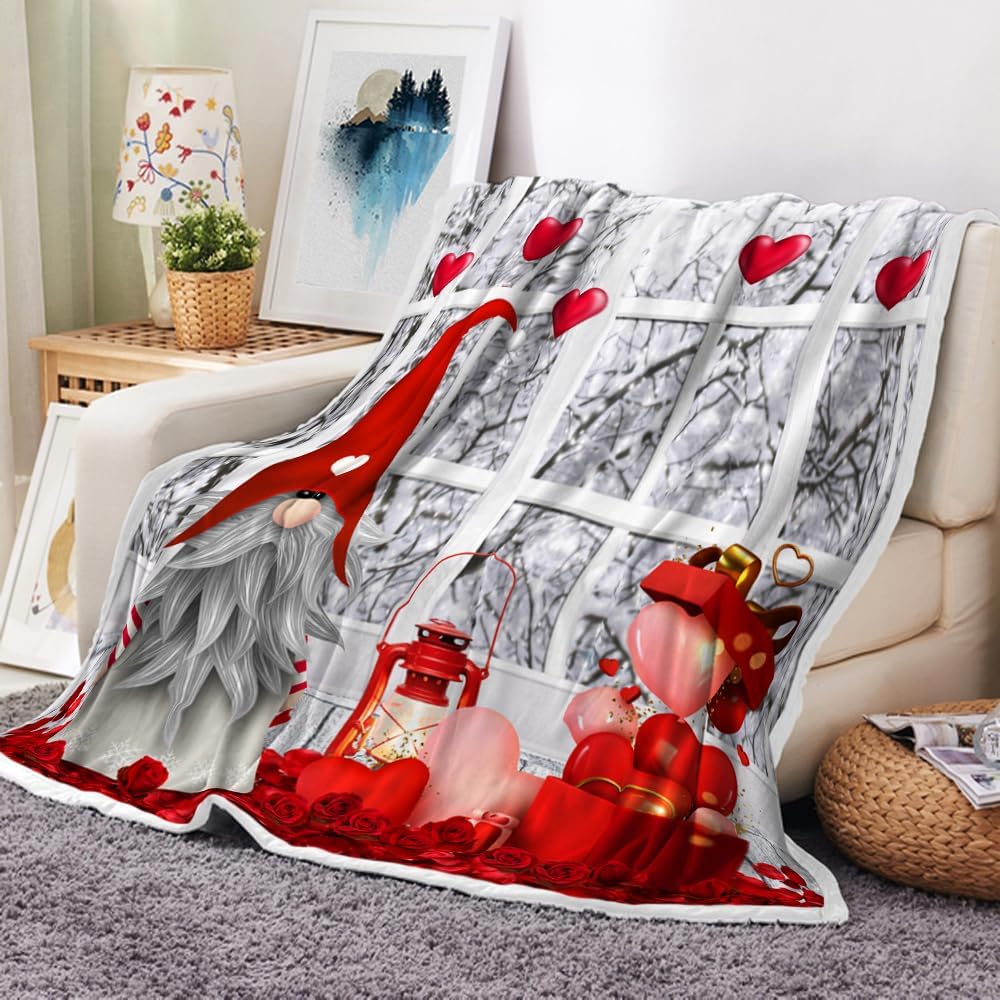 Happy Valentine's Day Throw Blankets with Romantic Red
