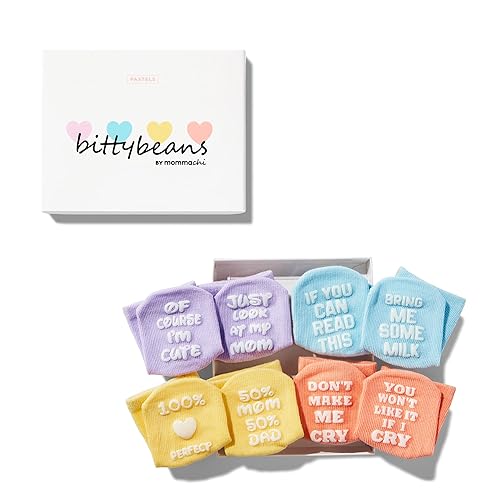 Mommachi - Juego de calcetines para bebé, regalos de baby shower neutros y artículos esenciales para recién nacidos, Pasteles