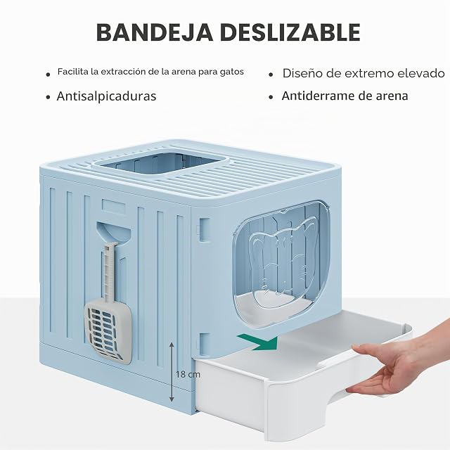 Foto 4 de 8 de YITAHOME Bandeja de Arena para Gatos, Caja de Arena Grande Cerrada para Gatos con Tapa, sin Olor