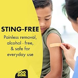 Goo Gone Bandage Adhesive Remover for Skin - Safe and Pain Free Removal for Sticky Residue from Continuous Glucose Monitors, KT Tape, Medical Tape, Heart Rate Monitors, Insulin Pumps, 8 oz (Pack of 2)