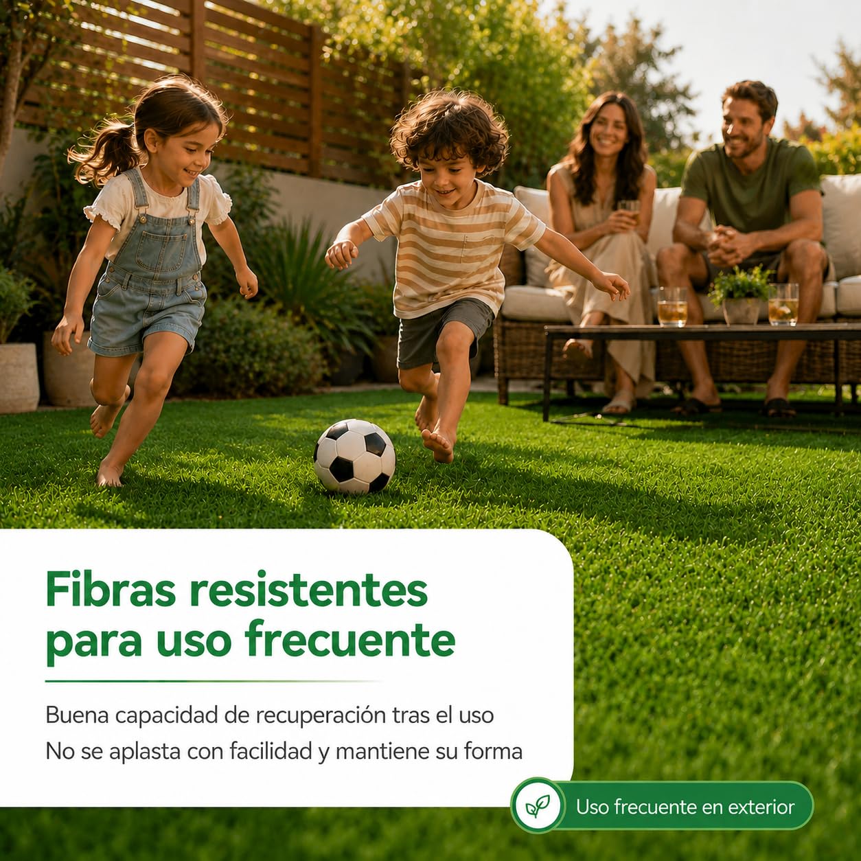 Césped Artificial DUBAI 40 mm | Rollo 1x5 m |Natural y Realista | Resistente UV | Hilo en Forma de C | Reciclable y No Tóxico | Alta Densidad 18.900 Puntadas | Drenaje 800 l/h/m²