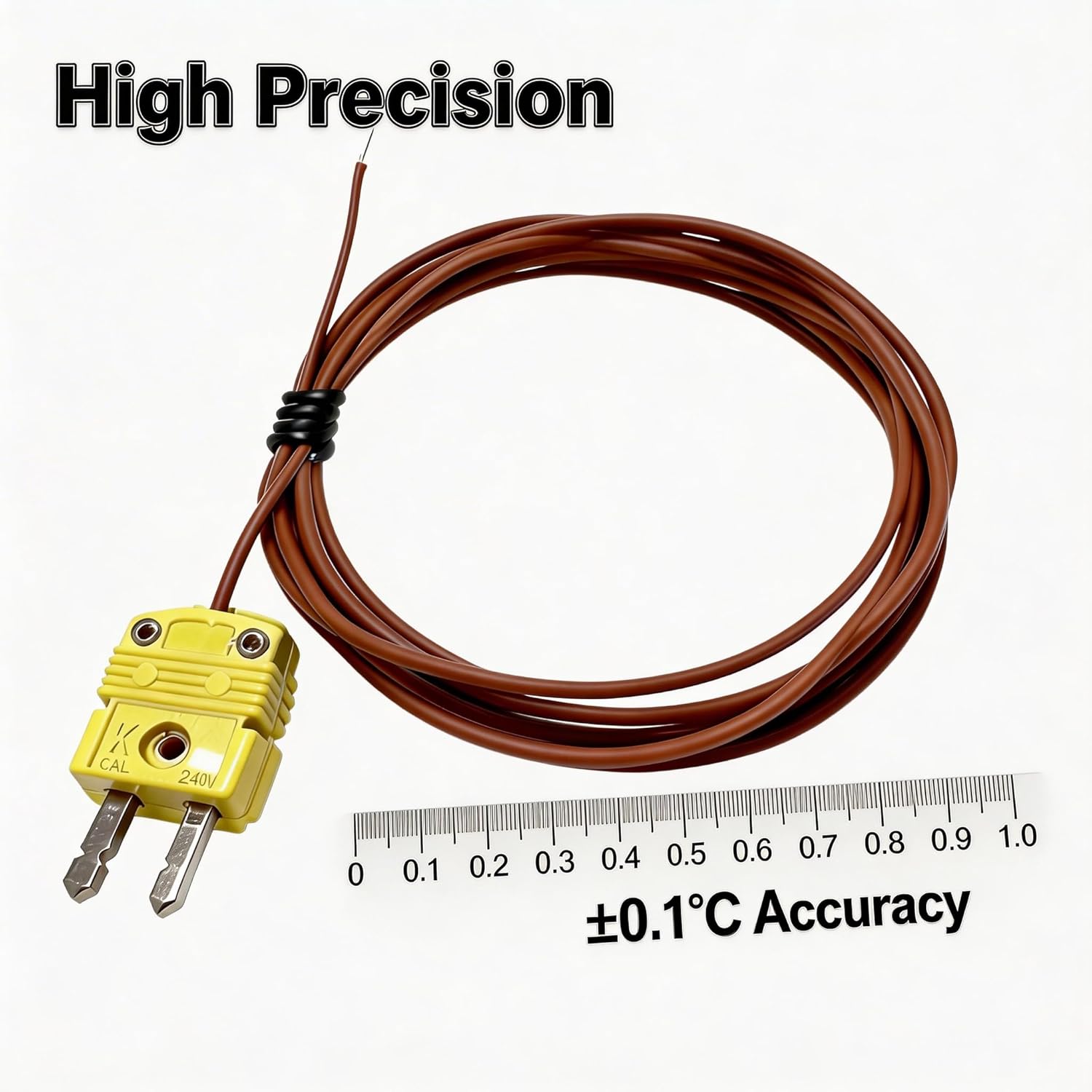 2-Pack K Type Thermocouple Probes 40" Cable 50°F to 750°F Range | Bead Probes for Multimeter HVAC Equipment Repair