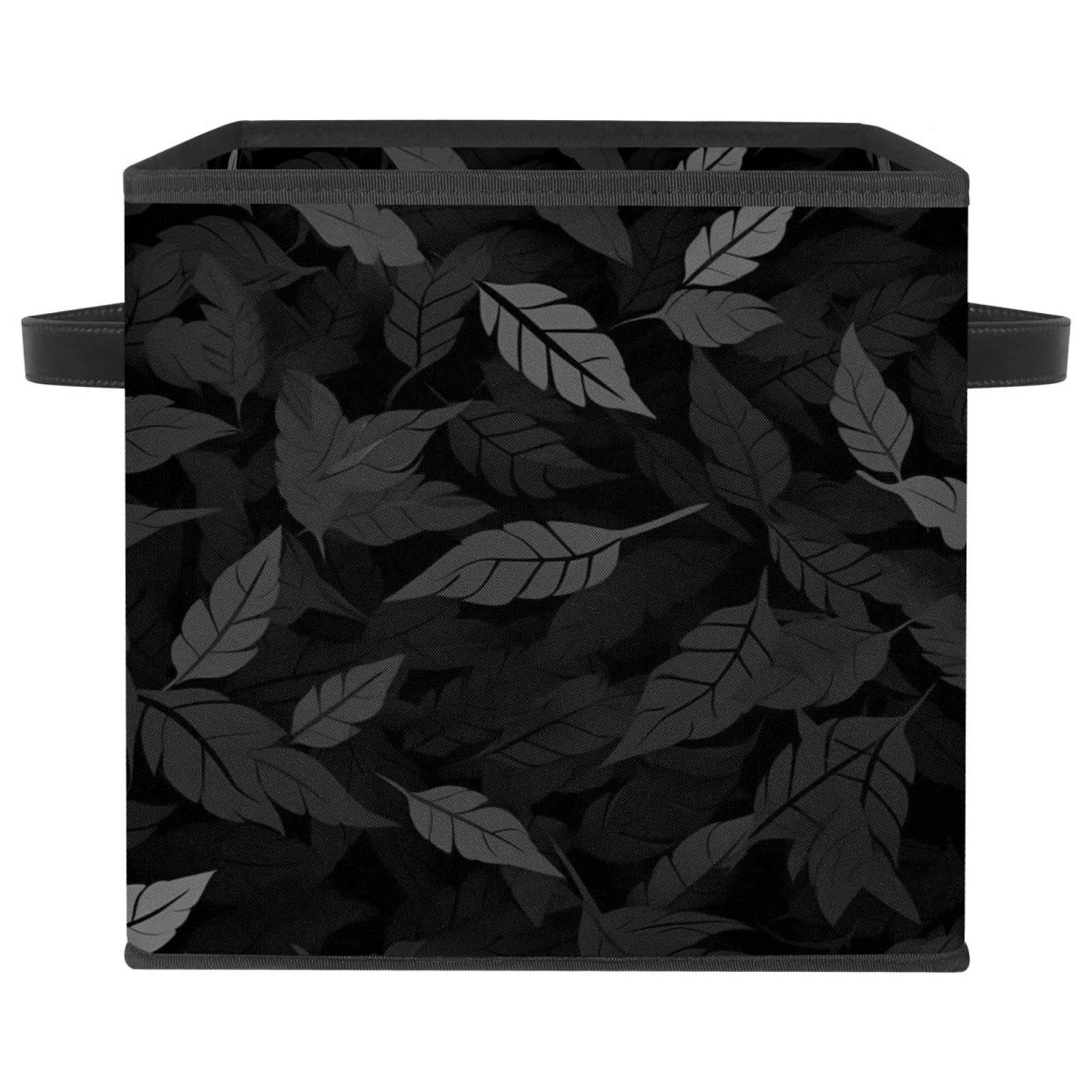 Solution d'organisation durable contre le désordre du salon motif feuilles noires