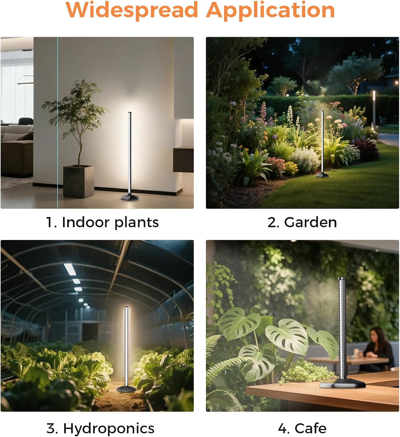 Grow Lights for Indoor Plants, 44W 48 Led Full Spectrum Plant Light, 2.7FT Adjustable Length Standing Grow Light with Timer/Six Leg Base for Greenhouse/Garden