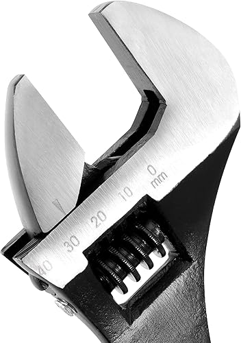 Miniatura 3 de FUNSUEI 2 llaves ajustables de óxido negro de 12 pulgadas, llave movible de alta resistencia con capacidad de mandíbula de 1.575 in de ancho, acero