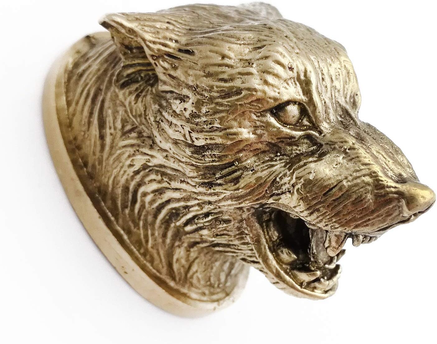 CooB Hunting Knife Finger Guard Bolster & Pommel Animals Set Wild Wolf for Custom Knife Knives Making Handle, DIY Hand-Casted Solid Metal Knife Supplier Accessories (Bronze)