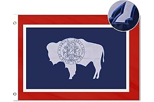 Wyoming State Flag: Deluxe Embroidered Nylon Banner for Patriotic Displays