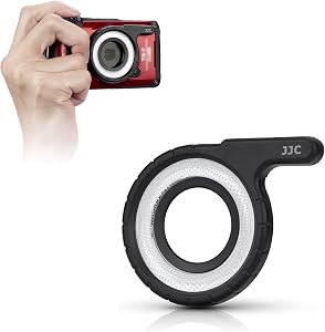 JJC LED Light Guide Ring for Olympus Tough TG-7 TG7 TG-6 TG6 TG-5 TG5 TG-4 TG4 TG-3 TG3 TG-2 TG2 Digital Cameras, Macro Ring Light Flash Replaces Olympus LG-1 for Close Up Macro Photography