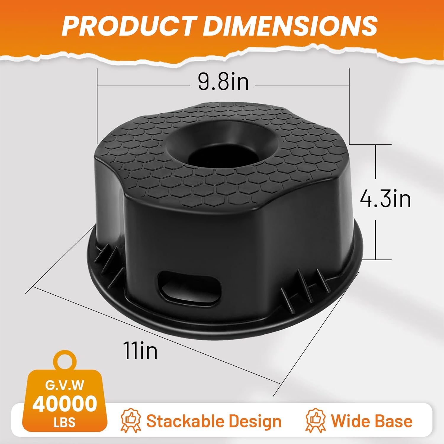 4PCS RV Trailer Jack Block with Bag, Camper Stabilizer Blocks for Travel Trailer, Use for Any Tongue Jack, Post, Foot, 5th Wheels, Round or Square or Scissor Stabilizer