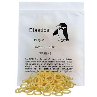 100 Pack Orthodontic Elastics Dental Rubber Bands Intraoral Elastic Bands Black Penguin Light, 3.5 Oz, 5/16