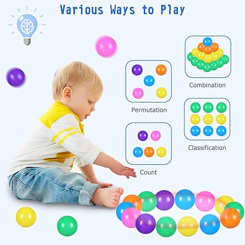 Miniatura 6 de GAMIFUN Pelotas para hoyos de bolas, sin ftalatos, sin BPA, bolas de plástico no tóxicas para niños y diversión para jugar