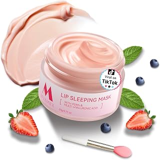 PDRN Lip Sleeping Mask, Salmon PDRN, 3 Hyaluronic Acid for Softer Lips, Long-lasting Moisture Lip Mask Overnight with Murumuru Butter & Antioxidants for Very Dry Lips Care, Korean Skin care 0.71oz