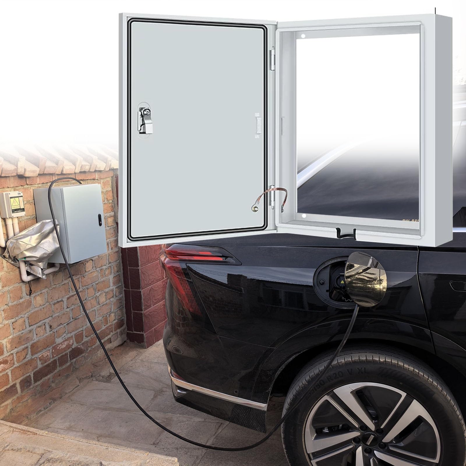 Caja Electrica Exterior Caja Para Proyectos Electrónicos, Caja De Conexiones Eléctricas Resistente A La Intemperie, Diseño Hueco, Caja De Protección De Distribución Con Cerraduras Seguridad(19.7x27.5x