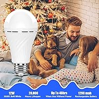 Vista 6 de Neporal LITE Emergency Rechargeable Light Bulbs A19, Light Up to 48 hrs, Battery Operated Light Bulb, 5000K E26 LED Bulb, Emergency Lights for Home